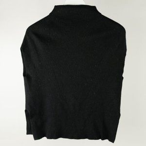 Vince Black Mock Neck Dolman Short Sleeve Wool-Cashmere Blend Sweater